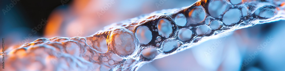 Poster microscopic view of porous structure with irregular cavities