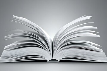 Ajar book with blank pages, conceptual freedom of thought and learning