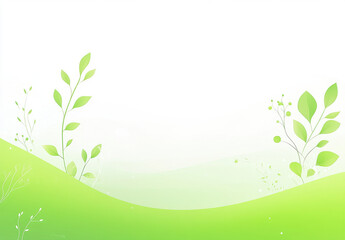 Fresh green leaves and gentle curves create serene background, perfect for nature themed designs. soft gradient and delicate details evoke sense of tranquility and harmony