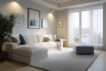 A Modern Minimalist White Living Room