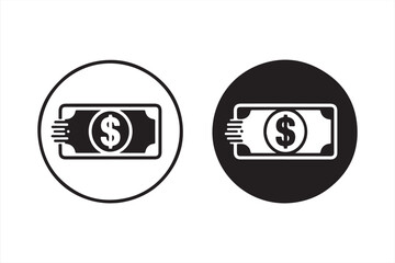  Black and white money symbol with dollar sign in a circle, perfect for financial, digital payment, or cryptocurrency related concepts.
