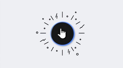 Circular graphic with a click-to-dismiss hand icon.
