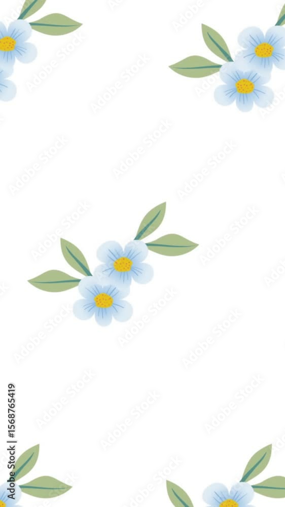 Poster red particles floating over floral design in seamless pattern against white background