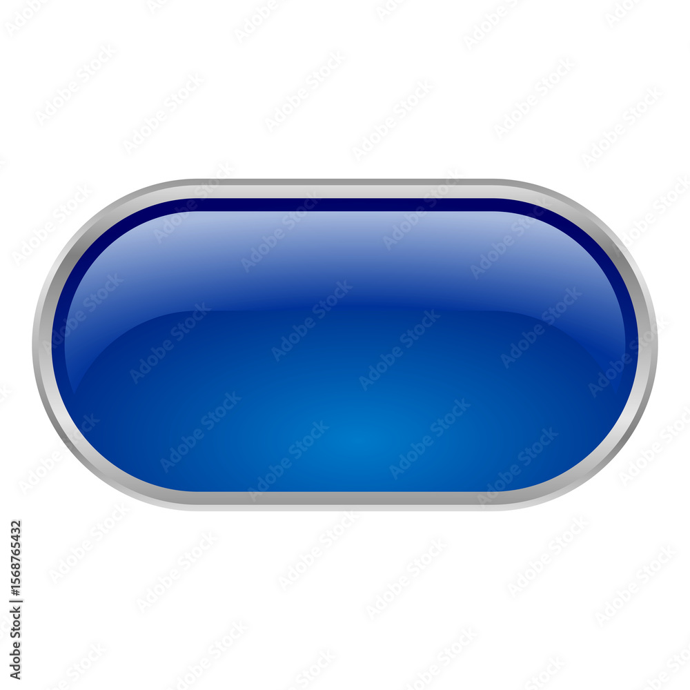 Aufkleber 3d blue rounded rectangle short button png ui asset vector template