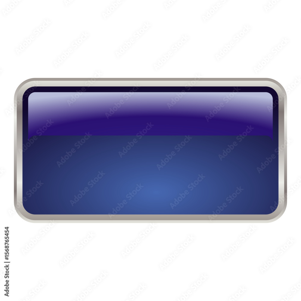 Aufkleber ui asset image vector png template blue rectangular 3d short button