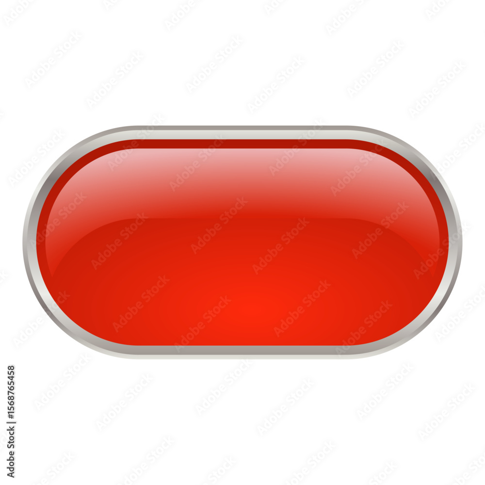 Aufkleber 3d red rounded rectangle short button png ui asset vector template
