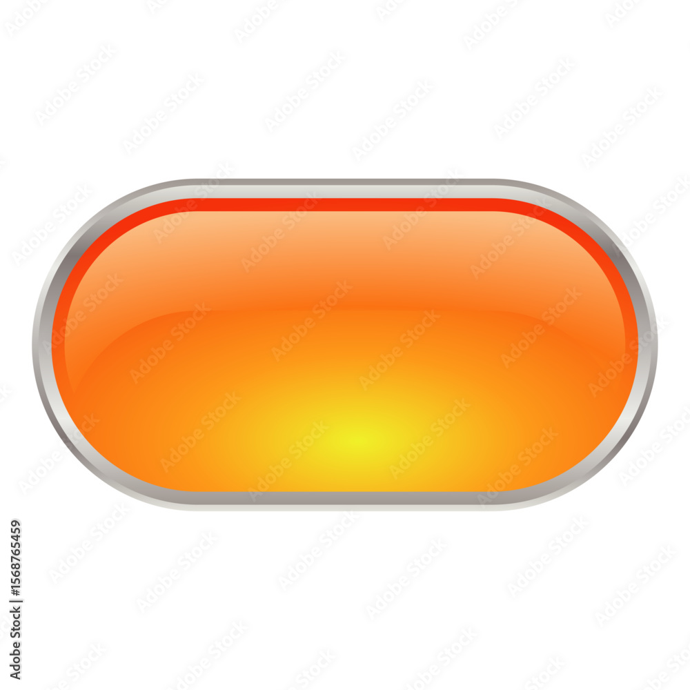 Aufkleber 3d yellow rounded rectangle short button png ui asset vector template