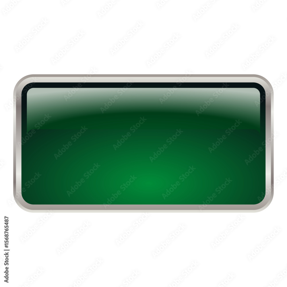 Aufkleber ui asset image vector png template green rectangular 3d short button