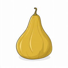 Yellow Squash Vegetable Iconic Harvest Fresh Organic Cuisine Kitchen Edible Produce Healthy Nutrition Savor Garden Summer Fall Colorful Simple Illustration 