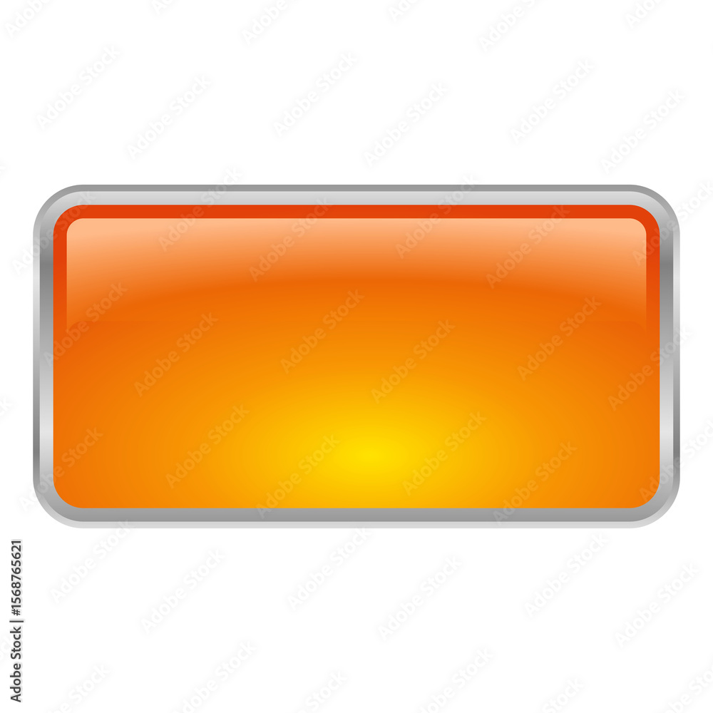 Aufkleber ui asset image vector png template yellow rectangular 3d short button