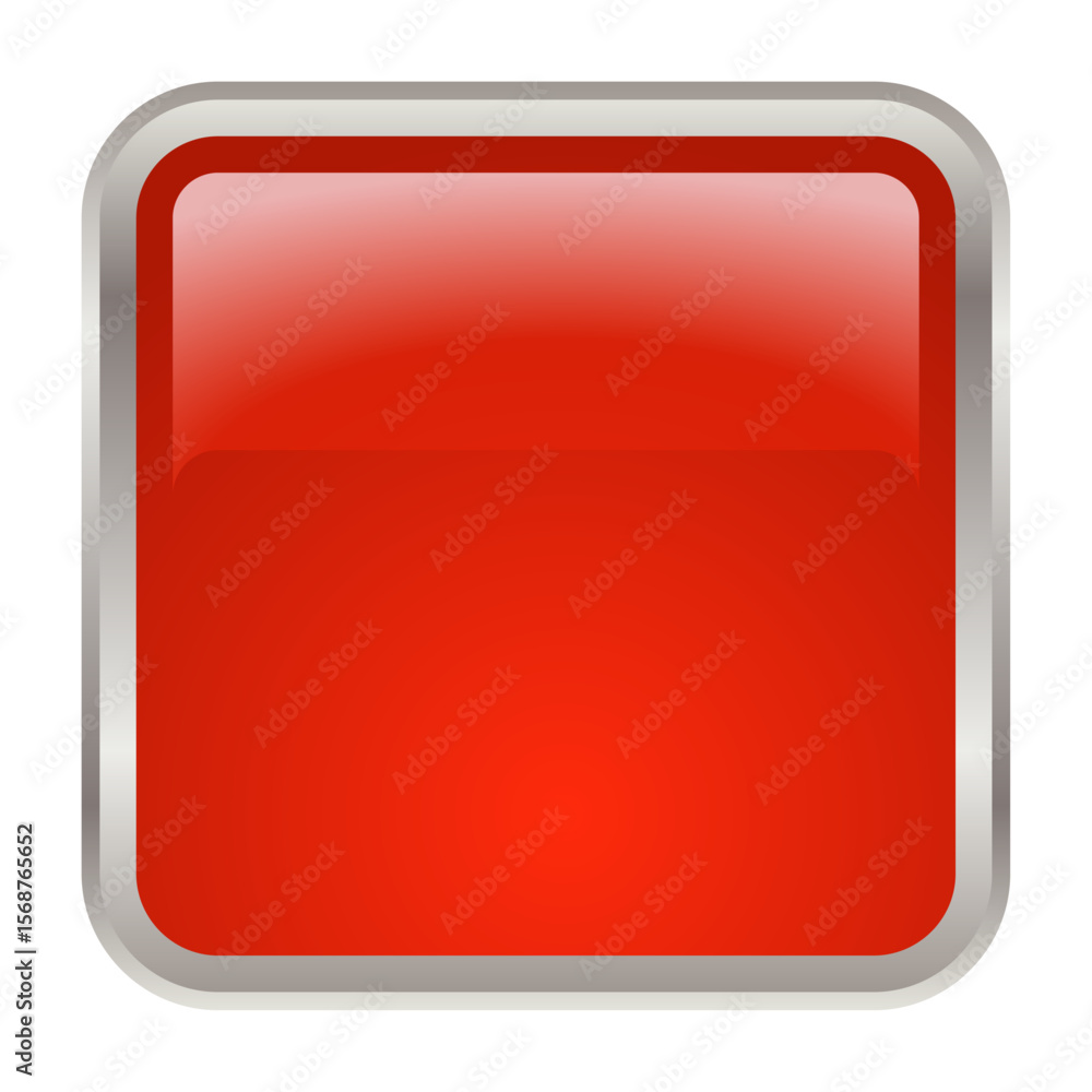 Aufkleber red square 3d button template vector png ui asset image