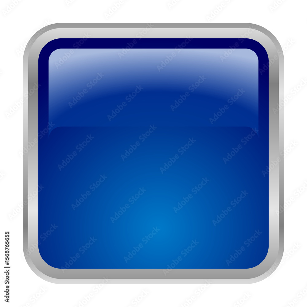 Aufkleber blue square 3d button template vector png ui asset image