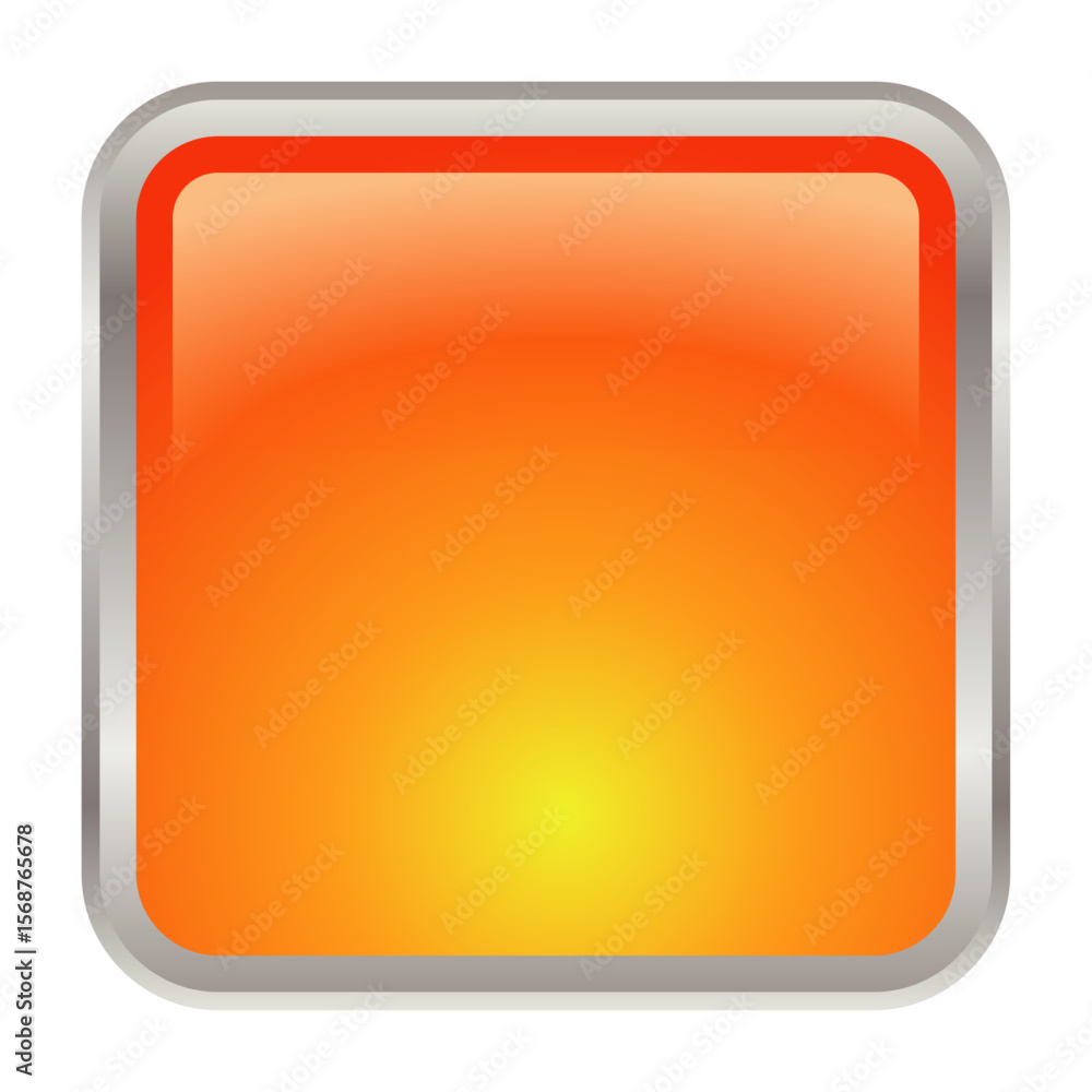 Aufkleber yellow orange square 3d button template vector png ui asset image
