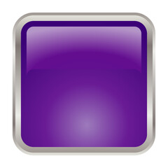 purple square 3D button template vector png UI asset image