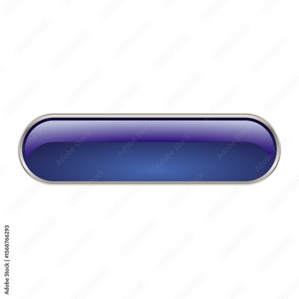 Aufkleber 3d blue rounded rectangle long button png ui asset vector template