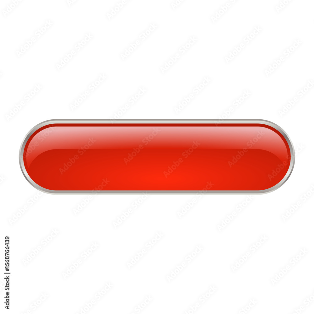 Aufkleber 3d red rounded rectangle long button png ui asset vector template