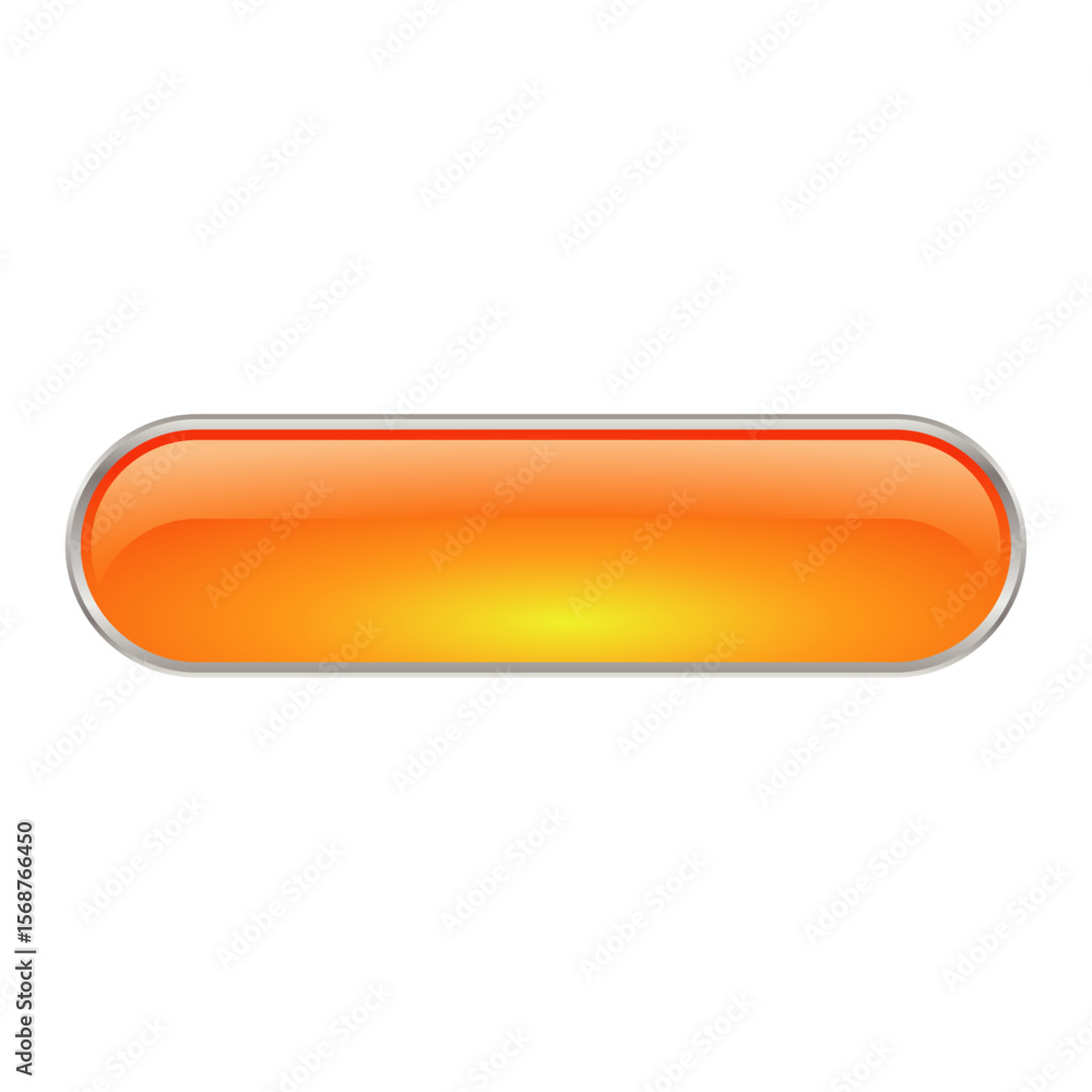 Aufkleber 3d yellow rounded rectangle long button png ui asset vector template