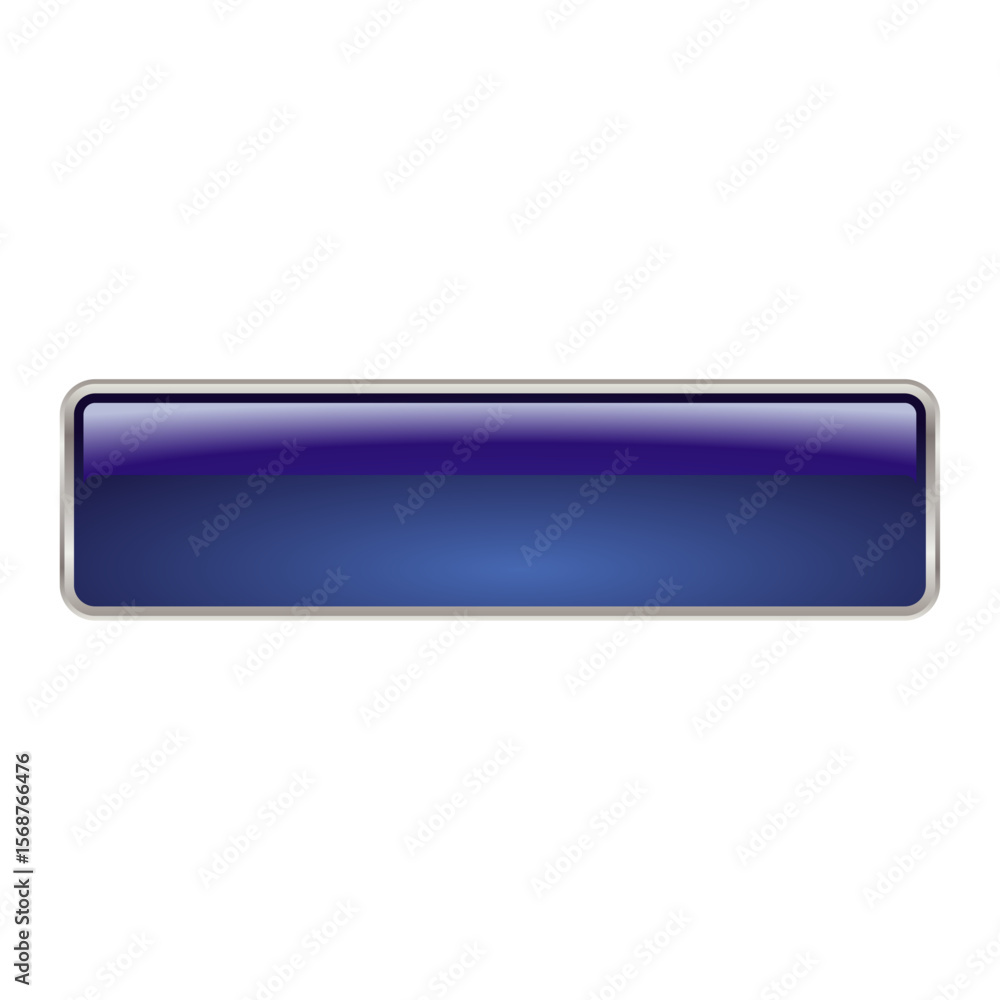 Aufkleber ui asset image vector png template blue rectangular 3d long button