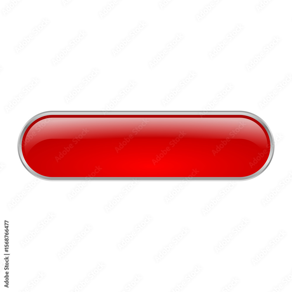 Aufkleber 3d red rounded rectangle long button png ui asset vector template