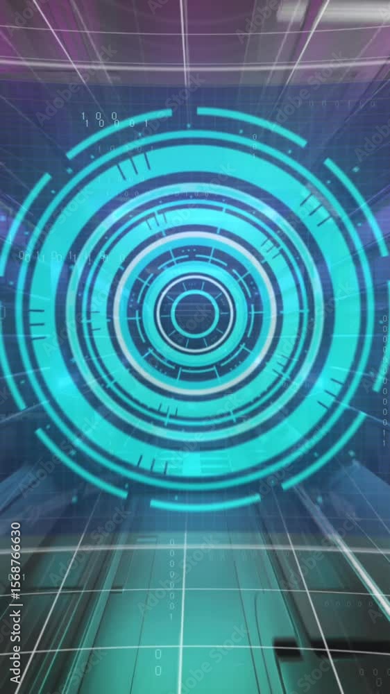 Poster this animation shows binary coding and data processing moving over a transparent background