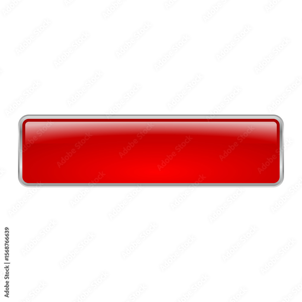 Aufkleber ui asset image vector png template red rectangular 3d long button