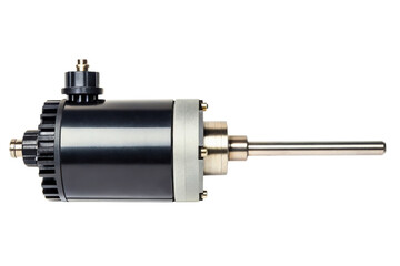 Small industrial direct current electric motor isolated with transparent background