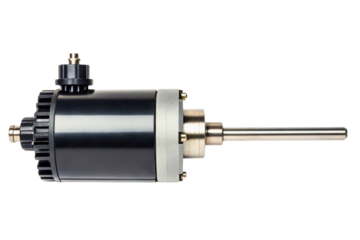 Small industrial direct current electric motor isolated with transparent background