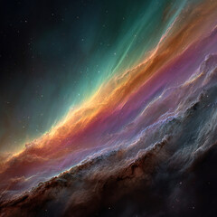 Naklejka premium Colorful Nebula in Deep Space