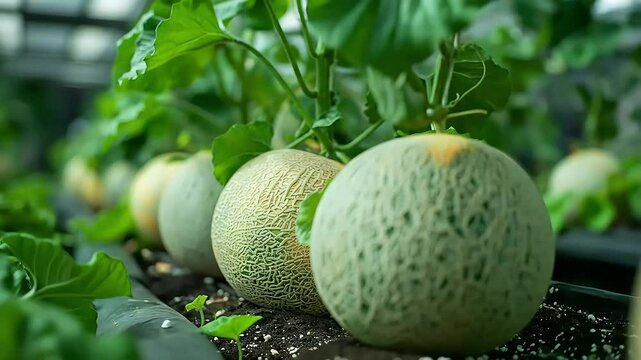 fresh melons on the tree footage