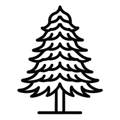 A solitary green pine hemlock tree with snow, perfect for winter holiday celebration illustrations