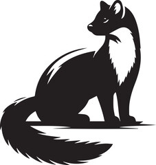Obraz premium marten vector illustration, marten silhouette vector white background