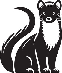 Obraz premium marten vector illustration, marten silhouette vector white background