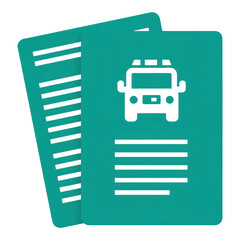 Teal emergency report form icon for managing medical expenses and insurance claims. This document symbolizes vital paperwork needed quickly for an unforeseen health crisis or financial emergency