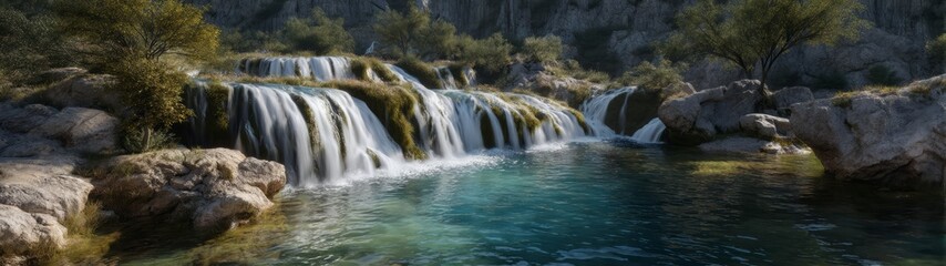 Waterfall adventure nature hdr 360 degrees view