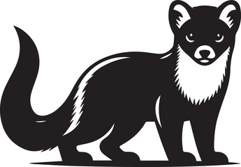 Obraz premium marten vector illustration, marten silhouette vector white background