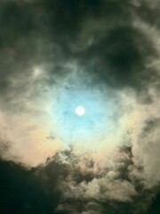 Mystical Moon Through Clouds