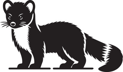 Obraz premium marten vector illustration, marten silhouette vector white background