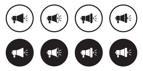 Megaphone icon. Loudspeaker vector set. Megaphone icons set. Loudspeaker megaphone vector icons. Advertising concept. Megaphone icon, loud speaker icon. Set of announcement icons. design eps 10