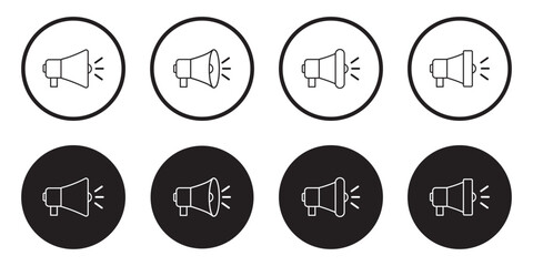 Megaphone icon. Loudspeaker vector set. Megaphone icons set. Loudspeaker megaphone vector icons. Advertising concept. Megaphone icon, loud speaker icon. Set of announcement icons. design eps 10