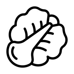 icon lettuce with style outline