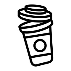 icon coffee cup with style outline