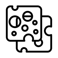 icon cheese with style outline