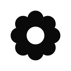 vector illustration of a flower icon black color