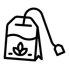 icon tea with style outline