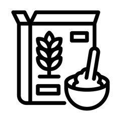 icon wheat with style outline