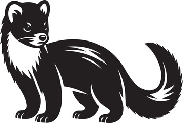 Obraz premium marten vector illustration, marten silhouette vector white background