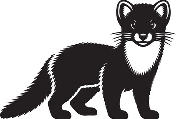Obraz premium marten vector illustration, marten silhouette vector white background