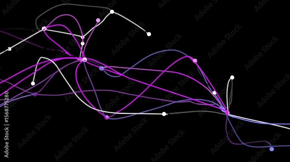 Poster abstract design with interconnected lines and points.