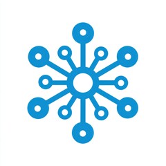 Abstract Blue Network Snowflake Illustration
