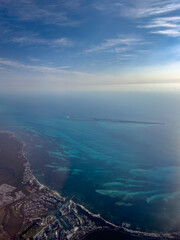 High-altitude aerial photography of diverse landscapes.